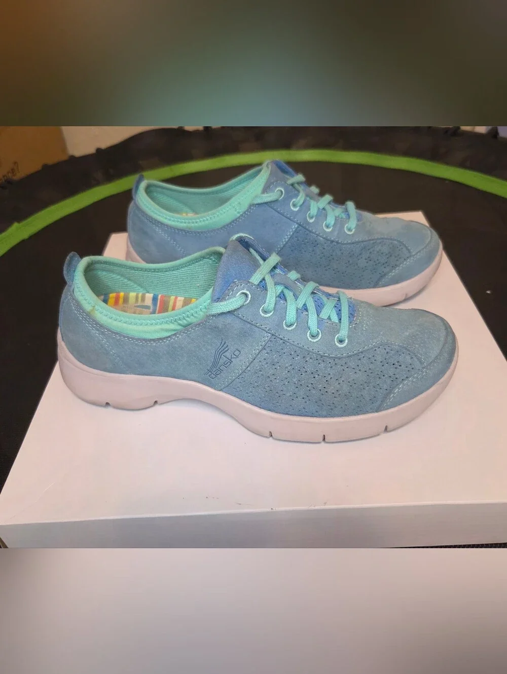 Dansko Women’s Size 39 (8.5 US) Elise Blue & Green Suede Casual Comfort Sneakers